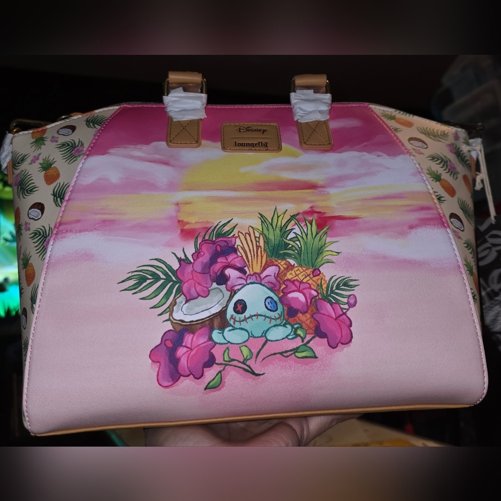 Brand New! Loungefly Disney Angel & Stitch Satchel Bag - Picture 2 of 3